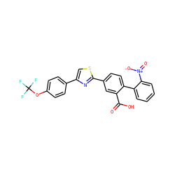 O=C(O)c1cc(-c2nc(-c3ccc(OC(F)(F)F)cc3)cs2)ccc1-c1ccccc1[N+](=O)[O-] ZINC000204974170