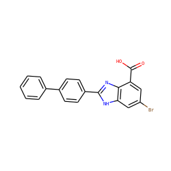 O=C(O)c1cc(Br)cc2[nH]c(-c3ccc(-c4ccccc4)cc3)nc12 ZINC000113981882