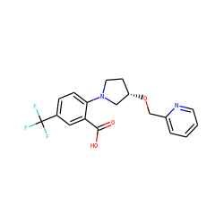 O=C(O)c1cc(C(F)(F)F)ccc1N1CC[C@H](OCc2ccccn2)C1 ZINC000103252336