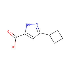 O=C(O)c1cc(C2CCC2)n[nH]1 ZINC000028824278