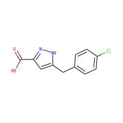 O=C(O)c1cc(Cc2ccc(Cl)cc2)[nH]n1 ZINC000013526597