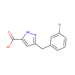 O=C(O)c1cc(Cc2cccc(Br)c2)n[nH]1 ZINC000028948730
