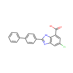 O=C(O)c1cc(Cl)cc2nc(-c3ccc(-c4ccccc4)cc3)[nH]c12 ZINC000113982037