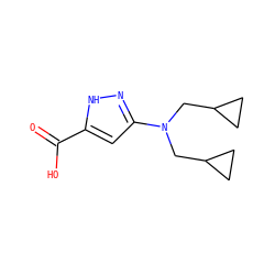 O=C(O)c1cc(N(CC2CC2)CC2CC2)n[nH]1 ZINC000043072758