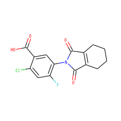 O=C(O)c1cc(N2C(=O)C3=C(CCCC3)C2=O)c(F)cc1Cl ZINC000078239440