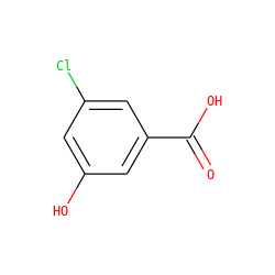 O=C(O)c1cc(O)cc(Cl)c1 ZINC000002599133