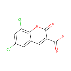 O=C(O)c1cc2cc(Cl)cc(Cl)c2oc1=O ZINC000000067691