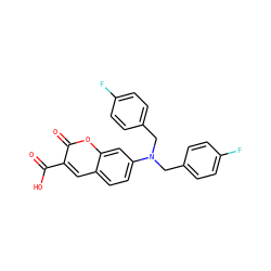 O=C(O)c1cc2ccc(N(Cc3ccc(F)cc3)Cc3ccc(F)cc3)cc2oc1=O ZINC000205343498