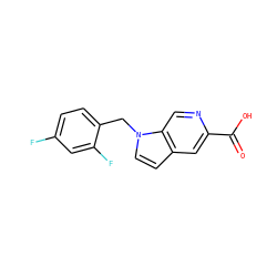 O=C(O)c1cc2ccn(Cc3ccc(F)cc3F)c2cn1 ZINC000045254357
