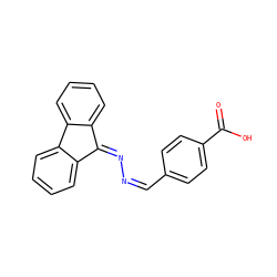 O=C(O)c1ccc(/C=N\N=C2c3ccccc3-c3ccccc32)cc1 ZINC000013703974