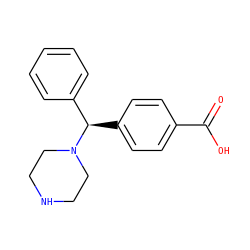 O=C(O)c1ccc([C@H](c2ccccc2)N2CCNCC2)cc1 ZINC000022939708