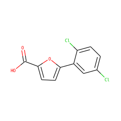 O=C(O)c1ccc(-c2cc(Cl)ccc2Cl)o1 ZINC000000156746