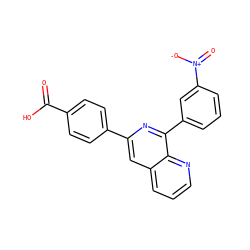 O=C(O)c1ccc(-c2cc3cccnc3c(-c3cccc([N+](=O)[O-])c3)n2)cc1 ZINC000000602427