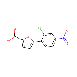 O=C(O)c1ccc(-c2ccc([N+](=O)[O-])cc2Cl)o1 ZINC000000238077