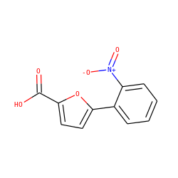 O=C(O)c1ccc(-c2ccccc2[N+](=O)[O-])o1 ZINC000000155127