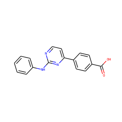 O=C(O)c1ccc(-c2ccnc(Nc3ccccc3)n2)cc1 ZINC000029126431