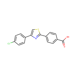 O=C(O)c1ccc(-c2nc(-c3ccc(Cl)cc3)cs2)cc1 ZINC000001385508