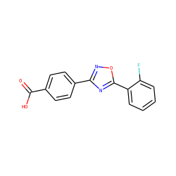 O=C(O)c1ccc(-c2noc(-c3ccccc3F)n2)cc1 ZINC000012479417
