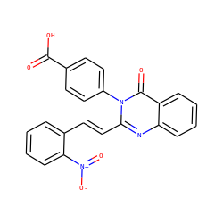 O=C(O)c1ccc(-n2c(/C=C/c3ccccc3[N+](=O)[O-])nc3ccccc3c2=O)cc1 ZINC000013087018
