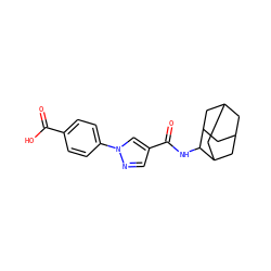 O=C(O)c1ccc(-n2cc(C(=O)NC3C4CC5CC(C4)CC3C5)cn2)cc1 ZINC000095574476