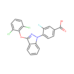 O=C(O)c1ccc(-n2nc(Oc3c(Cl)cccc3Cl)c3ccccc32)c(F)c1 ZINC001772654794
