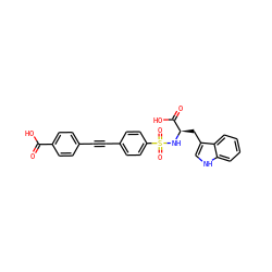 O=C(O)c1ccc(C#Cc2ccc(S(=O)(=O)N[C@H](Cc3c[nH]c4ccccc34)C(=O)O)cc2)cc1 ZINC000013778432
