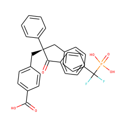 O=C(O)c1ccc(C[C@@](Cc2ccc(C(F)(F)P(=O)(O)O)cc2)(C(=O)c2ccccc2)c2ccccc2)cc1 ZINC000001547441