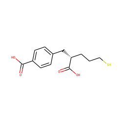 O=C(O)c1ccc(C[C@H](CCCS)C(=O)O)cc1 ZINC000013686592