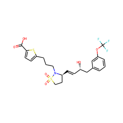 O=C(O)c1ccc(CCCN2[C@@H](/C=C/[C@H](O)Cc3cccc(OC(F)(F)F)c3)CCS2(=O)=O)s1 ZINC001772643619