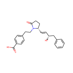 O=C(O)c1ccc(CCN2C(=O)CC[C@@H]2/C=C/[C@@H](O)Cc2ccccc2)cc1 ZINC000003928071