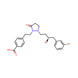 O=C(O)c1ccc(CCN2C(=O)CCN2CC[C@H](O)Cc2cccc(Br)c2)cc1 ZINC000028962069