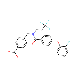O=C(O)c1ccc(CN(CCC(F)(F)F)C(=O)c2ccc(Oc3ccccc3F)cc2)cc1 ZINC001772633510