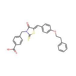 O=C(O)c1ccc(CN2C(=O)/C(=C/c3ccc(OCCc4ccccc4)cc3)SC2=S)cc1 ZINC001772632113