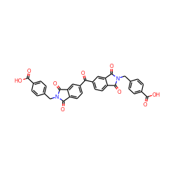 O=C(O)c1ccc(CN2C(=O)c3ccc(C(=O)c4ccc5c(c4)C(=O)N(Cc4ccc(C(=O)O)cc4)C5=O)cc3C2=O)cc1 ZINC000002935797