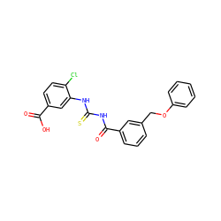 O=C(O)c1ccc(Cl)c(NC(=S)NC(=O)c2cccc(COc3ccccc3)c2)c1 ZINC000001129004