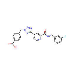 O=C(O)c1ccc(Cn2nnc(-c3ccnc(C(=O)NCc4cccc(F)c4)c3)n2)cc1 ZINC000045348763