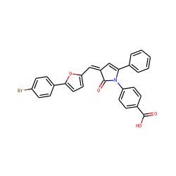O=C(O)c1ccc(N2C(=O)/C(=C\c3ccc(-c4ccc(Br)cc4)o3)C=C2c2ccccc2)cc1 ZINC000002059087