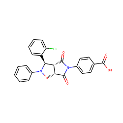 O=C(O)c1ccc(N2C(=O)[C@@H]3[C@@H](ON(c4ccccc4)[C@H]3c3ccccc3Cl)C2=O)cc1 ZINC000084671686