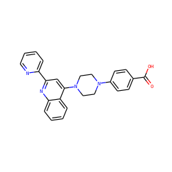 O=C(O)c1ccc(N2CCN(c3cc(-c4ccccn4)nc4ccccc34)CC2)cc1 ZINC000096269555