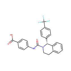 O=C(O)c1ccc(NC(=O)N2CCc3ccccc3[C@H]2c2ccc(C(F)(F)F)cc2)cc1 ZINC000148873189