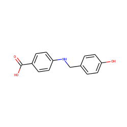 O=C(O)c1ccc(NCc2ccc(O)cc2)cc1 ZINC000036890663
