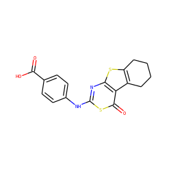 O=C(O)c1ccc(Nc2nc3sc4c(c3c(=O)s2)CCCC4)cc1 ZINC000040845101