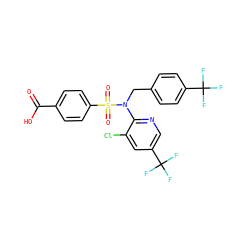 O=C(O)c1ccc(S(=O)(=O)N(Cc2ccc(C(F)(F)F)cc2)c2ncc(C(F)(F)F)cc2Cl)cc1 ZINC000113162296