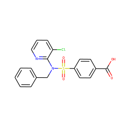 O=C(O)c1ccc(S(=O)(=O)N(Cc2ccccc2)c2ncccc2Cl)cc1 ZINC000113159933
