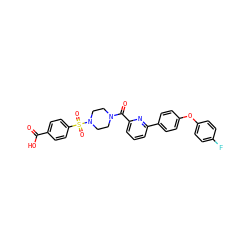 O=C(O)c1ccc(S(=O)(=O)N2CCN(C(=O)c3cccc(-c4ccc(Oc5ccc(F)cc5)cc4)n3)CC2)cc1 ZINC000113681948