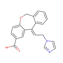O=C(O)c1ccc2c(c1)/C(=C/Cn1ccnc1)c1ccccc1CO2 ZINC000013727059