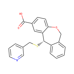 O=C(O)c1ccc2c(c1)[C@@H](SCc1cccnc1)c1ccccc1CO2 ZINC000002012843