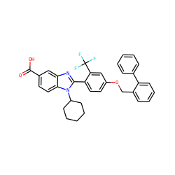 O=C(O)c1ccc2c(c1)nc(-c1ccc(OCc3ccccc3-c3ccccc3)cc1C(F)(F)F)n2C1CCCCC1 ZINC000036350420