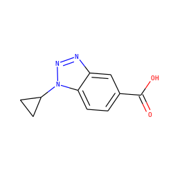 O=C(O)c1ccc2c(c1)nnn2C1CC1 ZINC000013681556