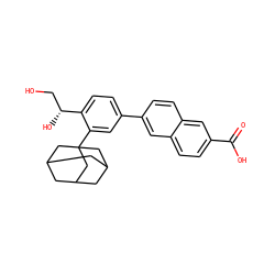 O=C(O)c1ccc2cc(-c3ccc([C@H](O)CO)c(C45CC6CC(CC(C6)C4)C5)c3)ccc2c1 ZINC000013745051